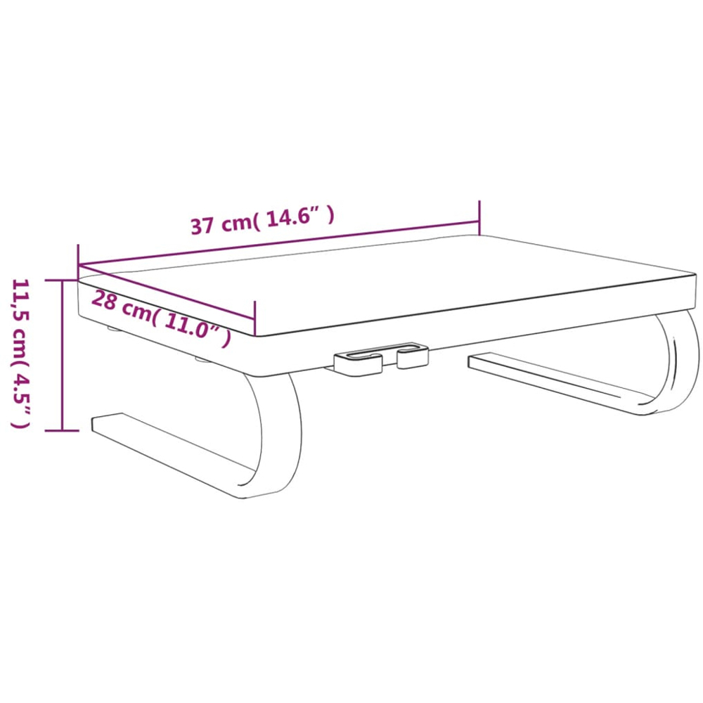 vidaXL Black Monitor Stand Image 6