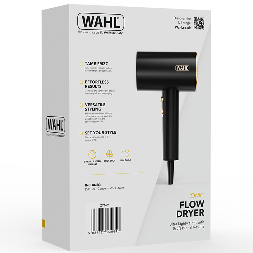 Wahl Ionic Flow Hair Dryer with Detachable Diffuser Head 2100W Image 4