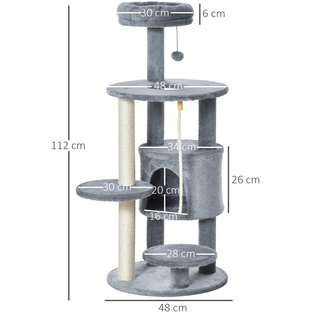 PawHut Cat Tree Tower Activity Centre with Teasing Rope Image 7