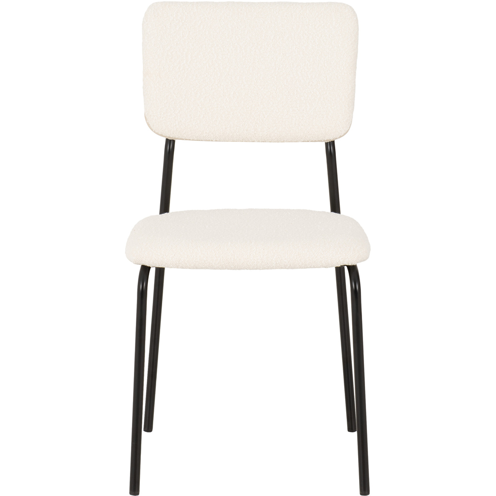 Seconique Sheldon Set of 4 Ivory Boucle Dining Chairs Image 3