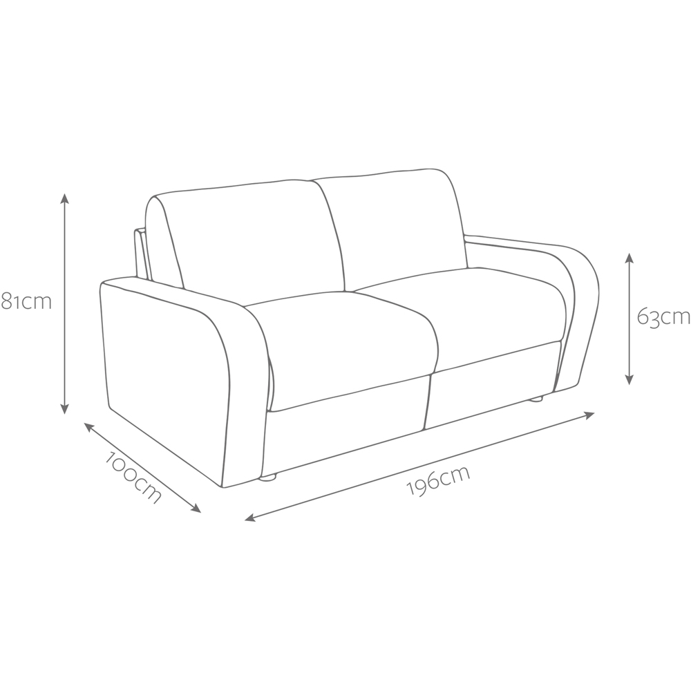 Jay-Be Deco 3 Seater Brushed Twill Sky Sofa Bed with e-Sprung Mattress Image 8