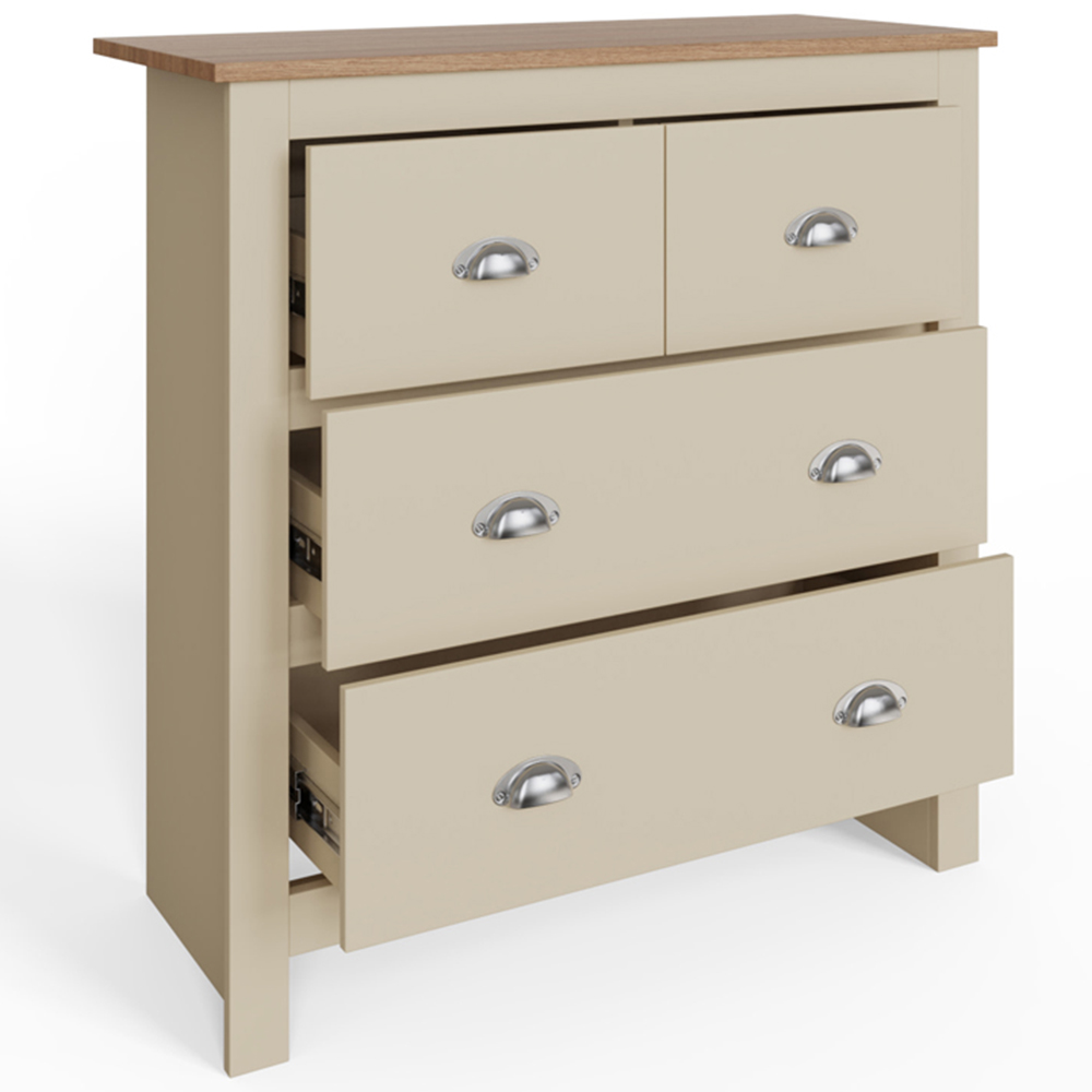 GFW Lancaster 4 Drawer Cream Chest of Drawers Image 4