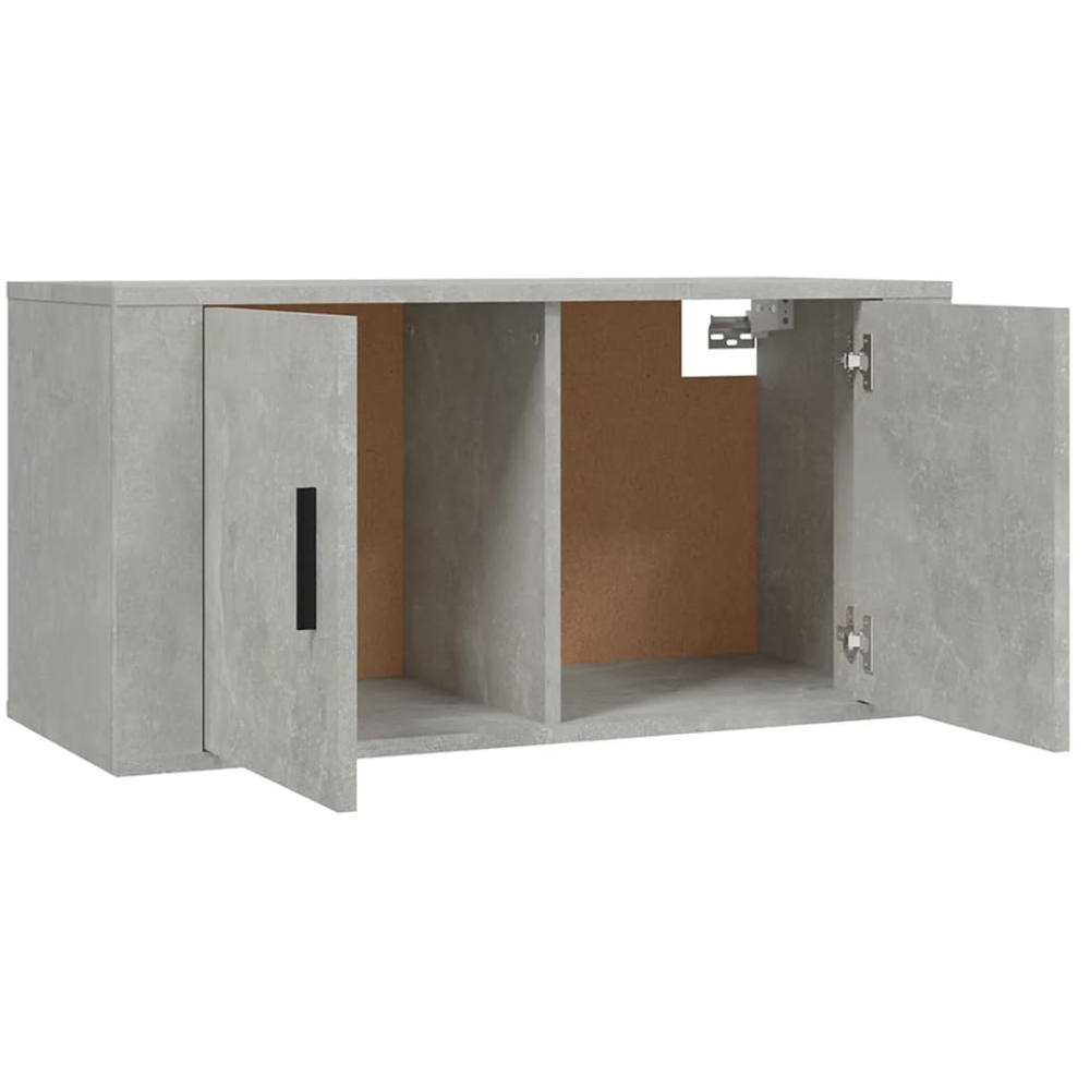vidaXL 2 Door Concrete Grey Wall Mounted TV Cabinet Image 6