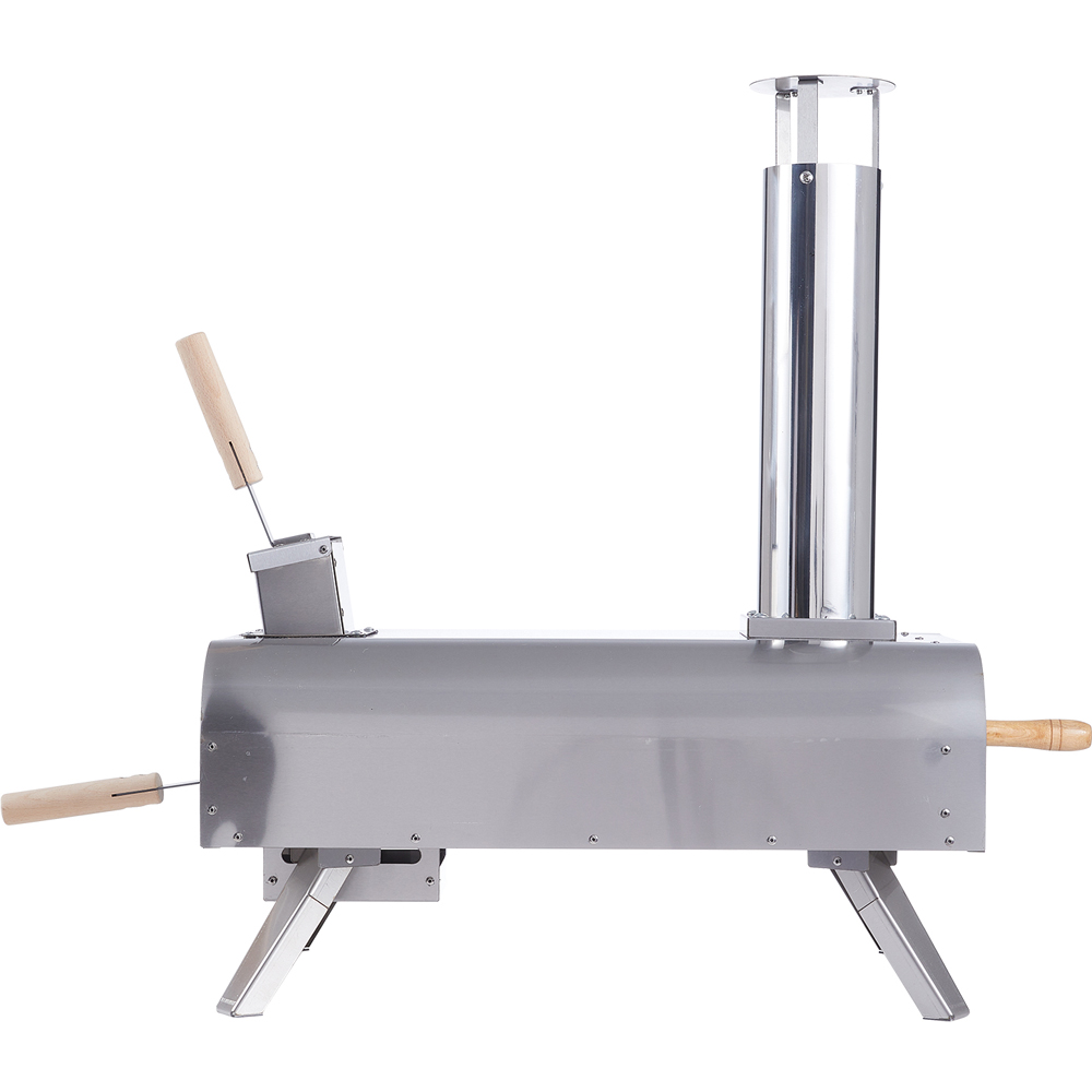 Living and Home Silver Stainless Steel Outdoor Pizza Oven with Pizza Stone Image 4