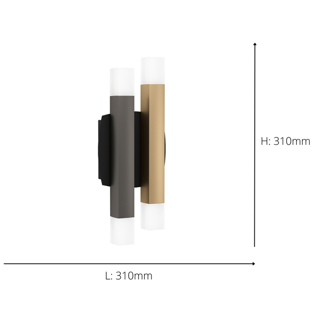 EGLO Estanterious Black Grey and Brown LED Wall Light Image 4