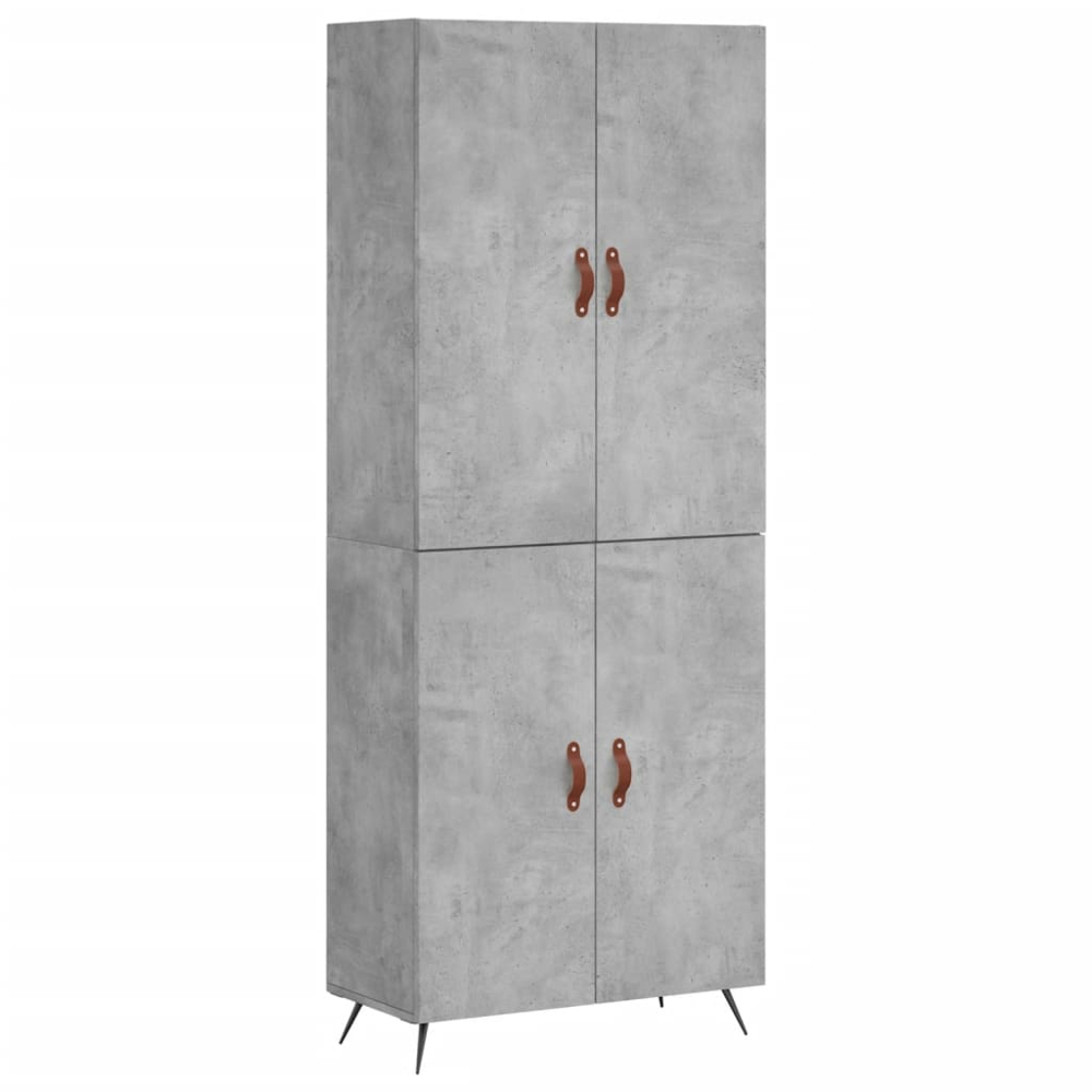 vidaXL 4 Door Concrete Grey Highboard Image 2