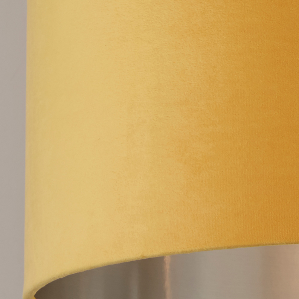 Lighting Collection Ochre Silver Inner Velvet Drum Shade 45cm Image 4