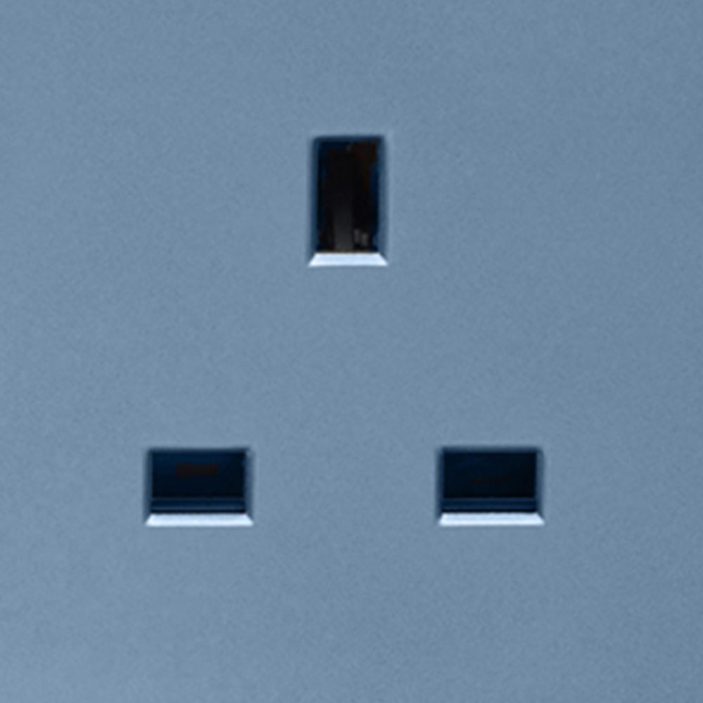 Trendi Switch 2 Gang Long Switch Sky Blue Plug Socket 7 Pack Image 3
