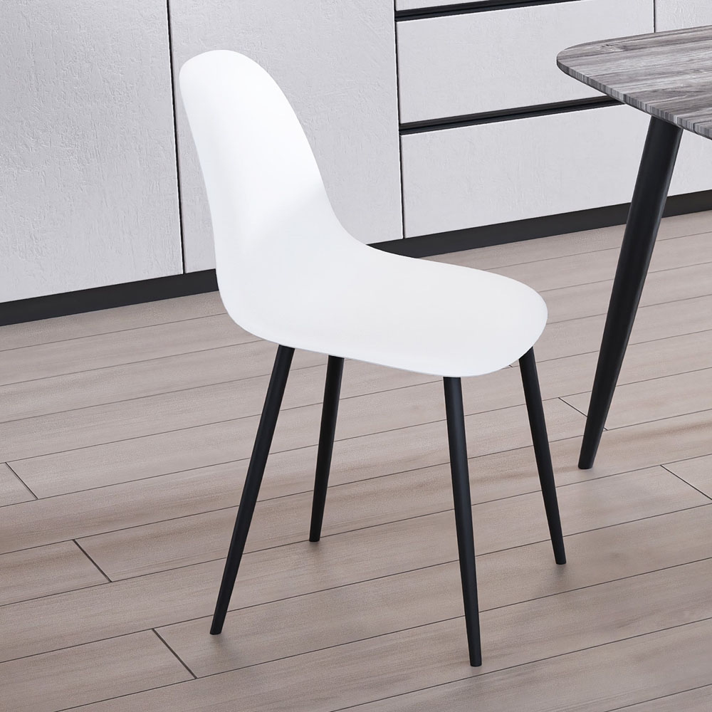 Core Products Aspen Set of 2 White and Black Curved Dining Chairs Image 5