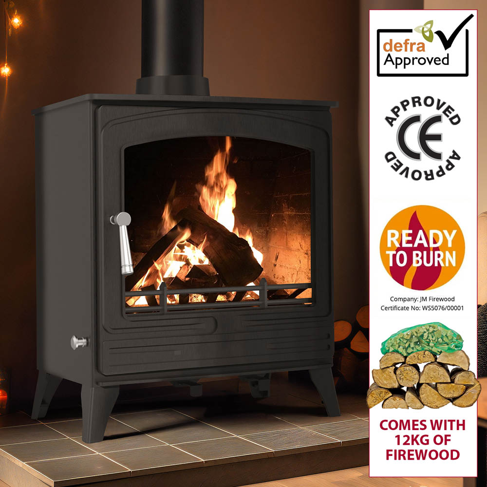 RoyalFire Steel Eco Multifuel Stove 8.5kW with Firewood Starter Kit Image 7