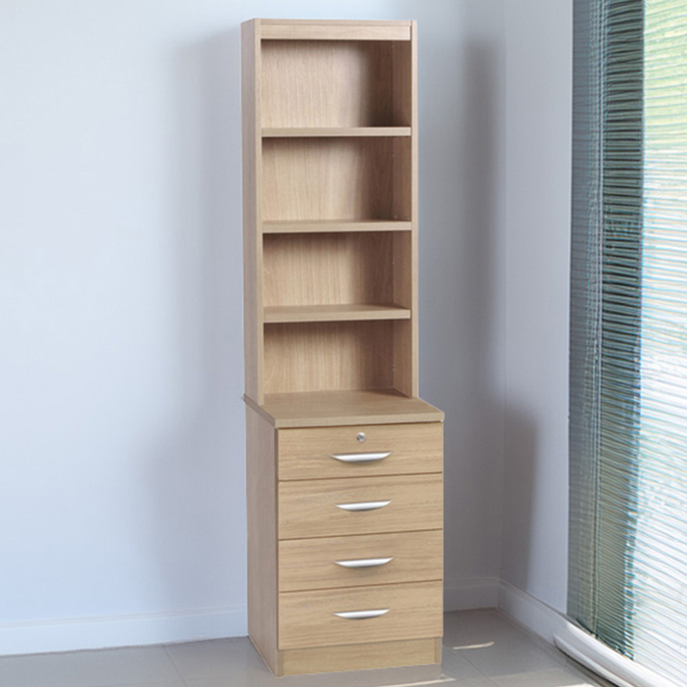 R White Cabinets 4 Drawer 4 Shelf Brown Storage Unit Image 1