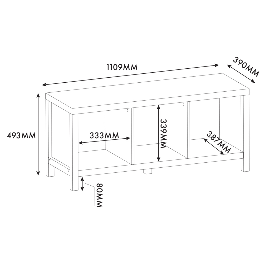 Clever Cube 3 Shelf White and Light Oak Effect Storage Unit Image 8