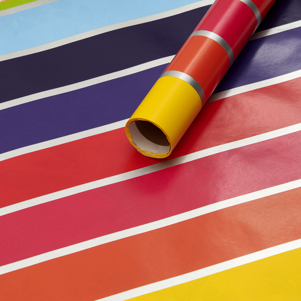 Wilko 3m Multi Stripe Roll Wrap Wilko
