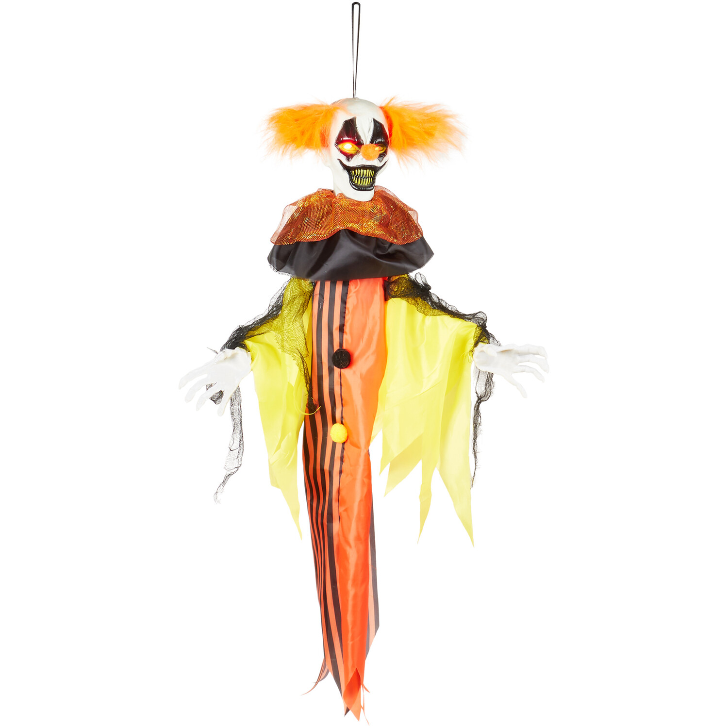 Hanging Animated Spooky Clown Decoration - Orange Image 8