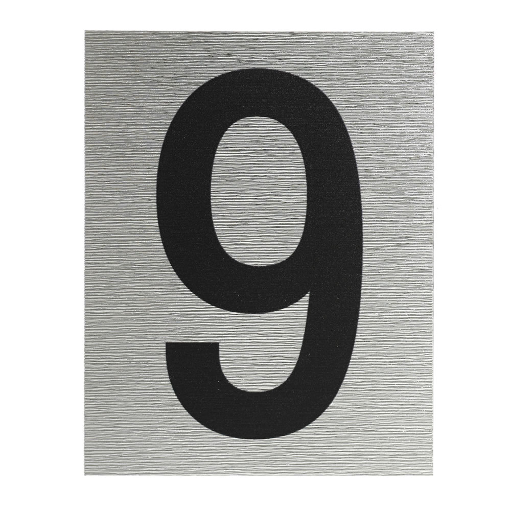 Wilko Numeral 9 Polished Chrome Effect 75mm Image