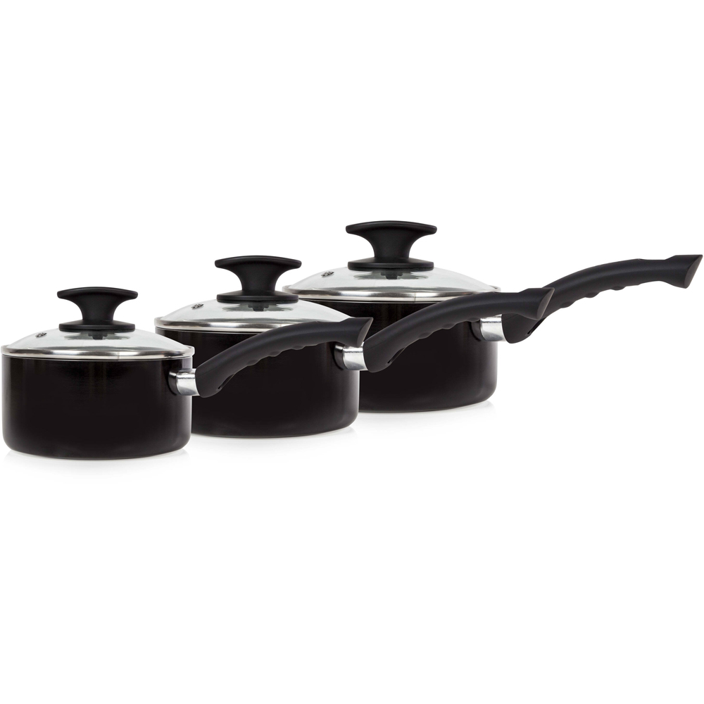 Tower 3 Piece Black Ceramic Pan Set Image 4