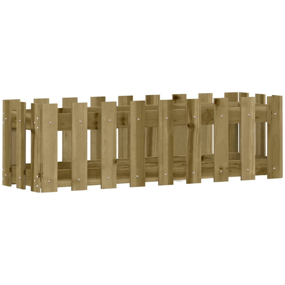 vidaXL Natural Solid Impregnated Pine Wood Fence Design Raised Garden Bed 100 x 30 x 30cm Image 3