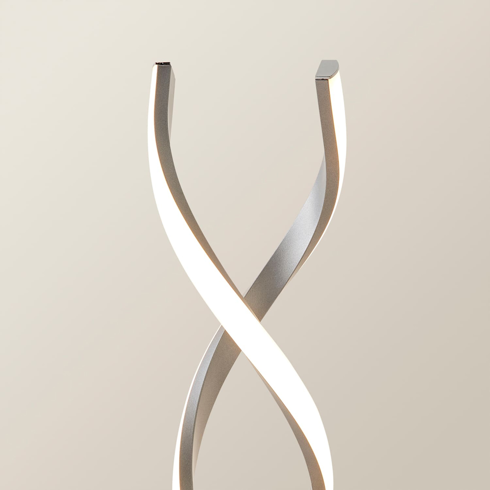 ValueLights Infinity Matte Silver Double Twist Integrated LED Floor Lamp Image 4
