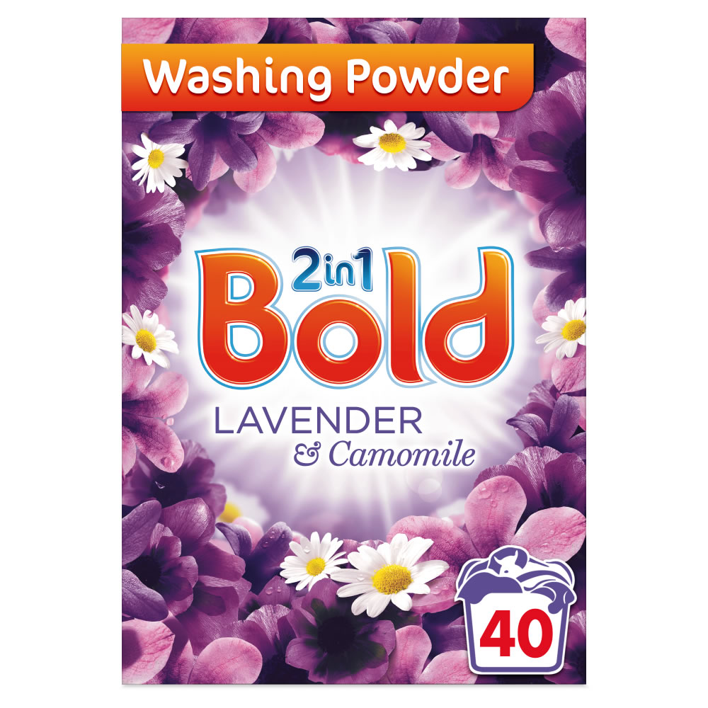 Bold 2 in 1 Touch of Lenor Lavender and Camomile Washing Powder 40 Washes 2.6kg Image
