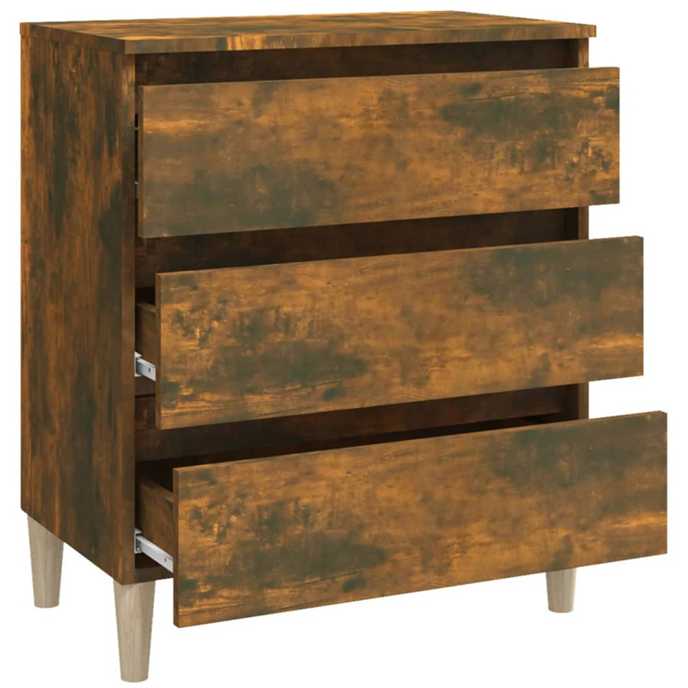 vidaXL 3 Drawer Smoked Oak Sideboard Image 7
