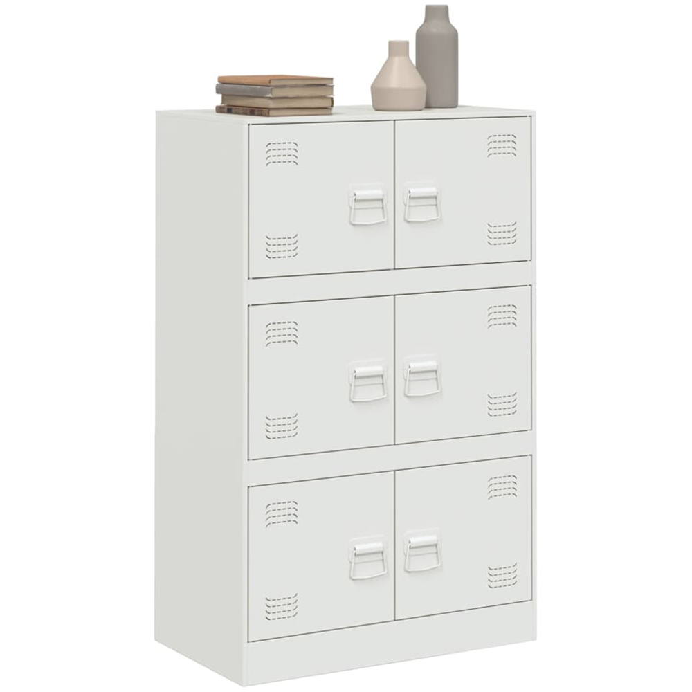 vidaXL 6 Door White Steel Sideboard Image 4