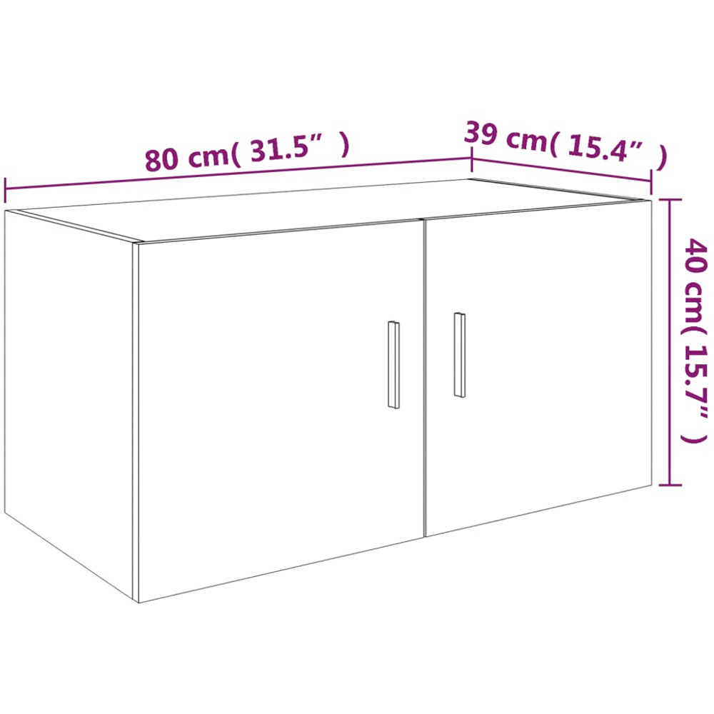 vidaXL 2 Door Grey Sonoma Wall-Mounted Cabinet Image 8