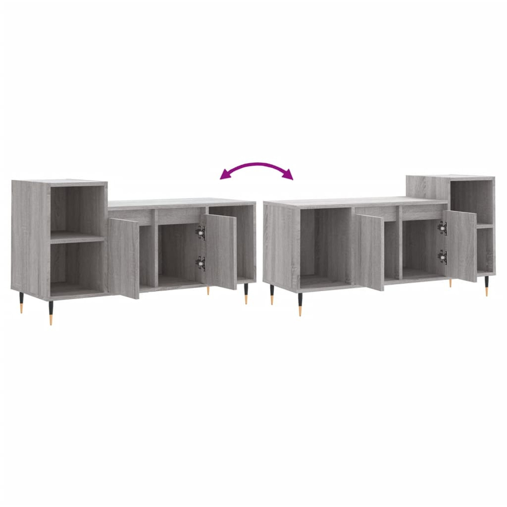 vidaXL 2 Door 3 Shelf Grey Sonoma TV Cabinet Image 9