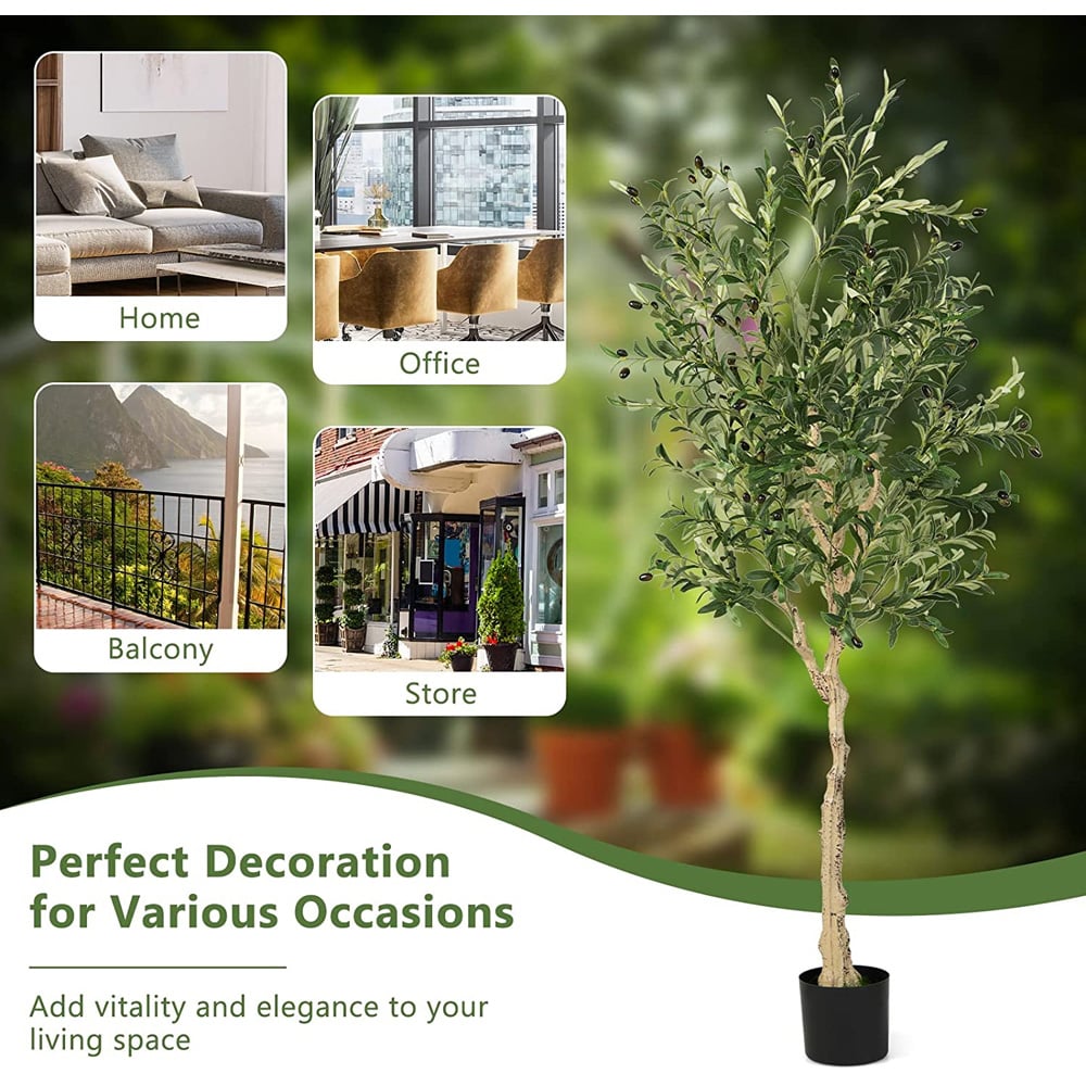 Costway 2 Piece Artificial Olive Tree 182cm Image 7