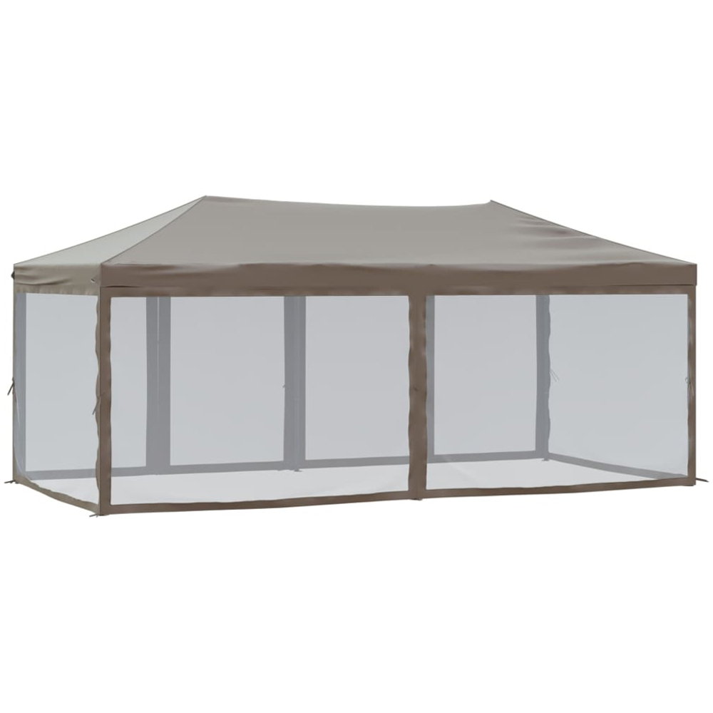 vidaXL 3 x 6m Taupe Foldable Party Tent with Sidewalls Image 5
