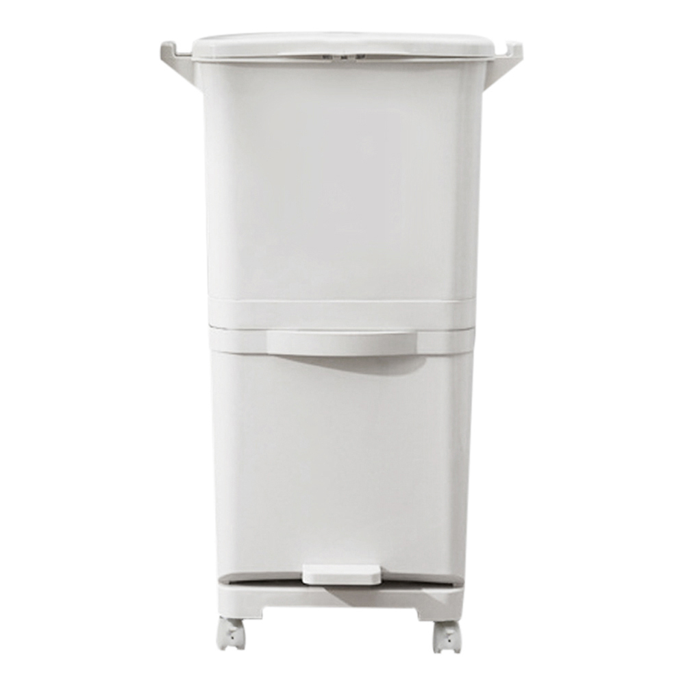 Living And Home WH0972 White Plastic 2 Compartment Pedal Recycling Waste Bin 38L Image 3