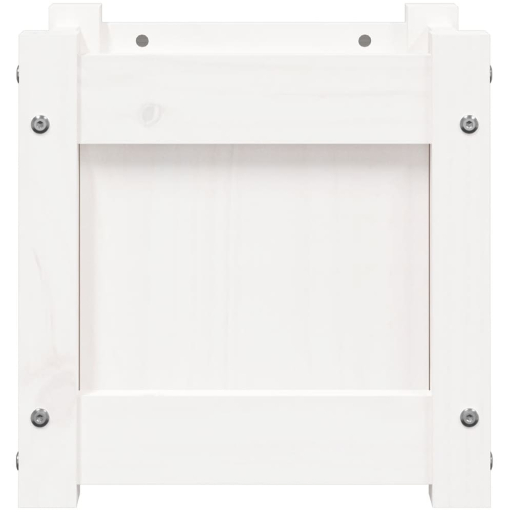 vidaXL White Solid Pine Wood Garden Planter 31 x 31 x 31cm 2 Pack Image 6