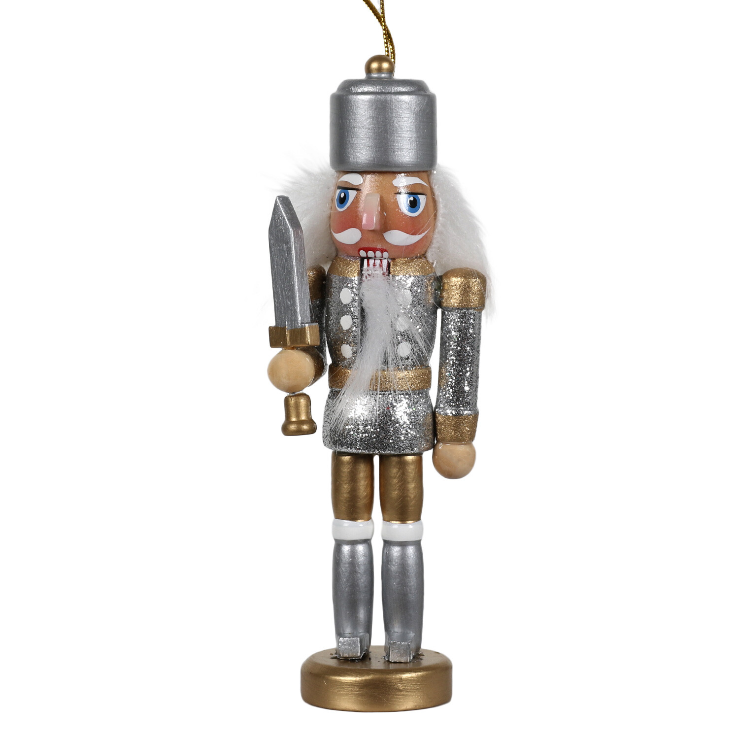 Frosted Fairytale Glitter Silver or Gold Nutcrackers 3 Pack Image 6