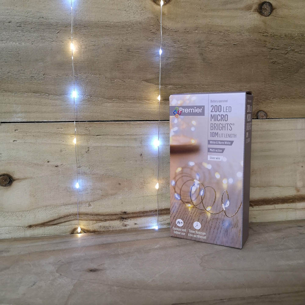 Samuel Alexander 200 Warm and Cool White MicroBright LED Premier Battery Operated String Light 10m Image 4