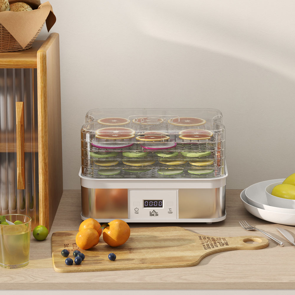 HOMCOM 800-142V70WT White 5 Tray Food Dehydrator 245W Image 2