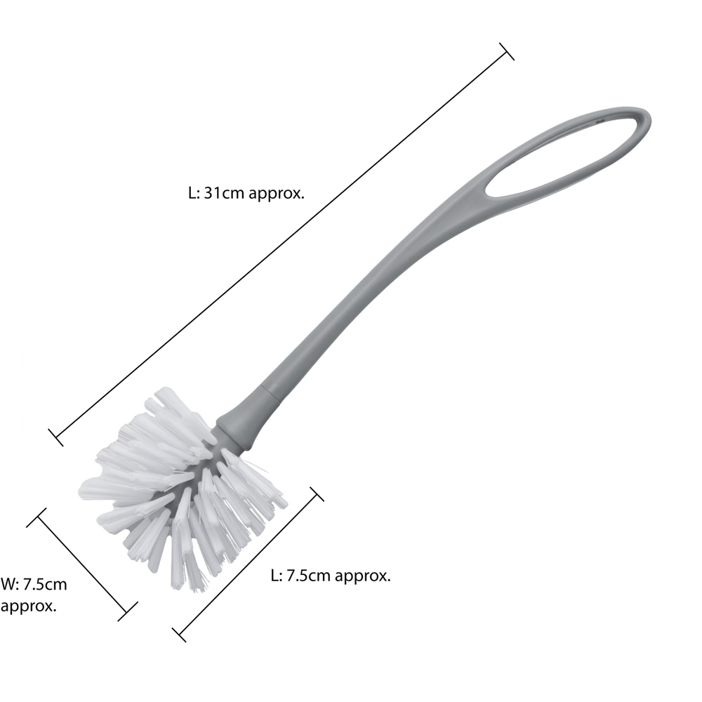 JVL Kitchen 3 Piece Grey Scrubbing Brush Set Image 9