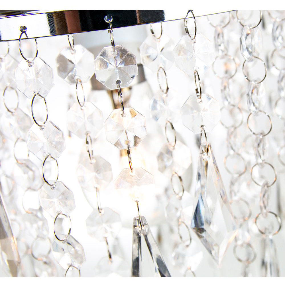 Happy Homewares Modern Waterfall Design Clear Acrylic Droplets and Beads Pendant Shade Image 3