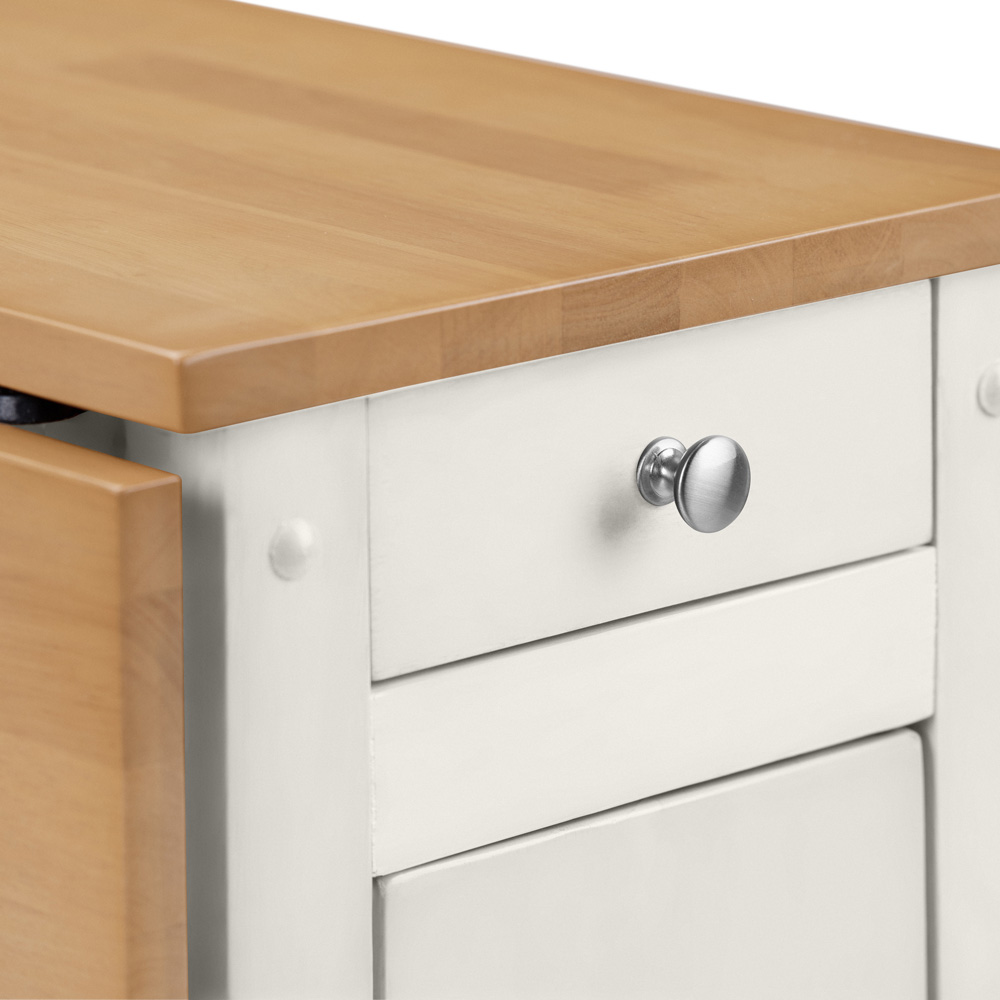 Julian Bowen Savoy White and Natural 4 Seater Dining Set Image 8