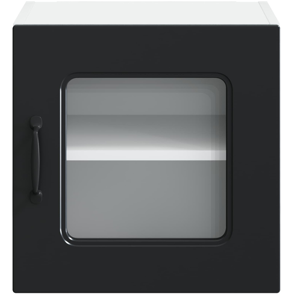 vidaXL Kalmar Single Glass Door Black Wall Mounted Kitchen Cabinet Set of 2 Image 4