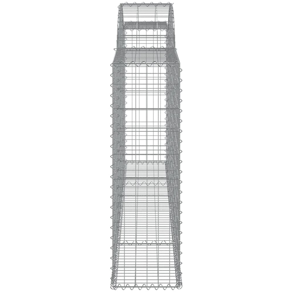 vidaXL Silver Galvanised Iron Arched Gabion Basket 300 x 30 x 100/120cm 10 Pack Image 3