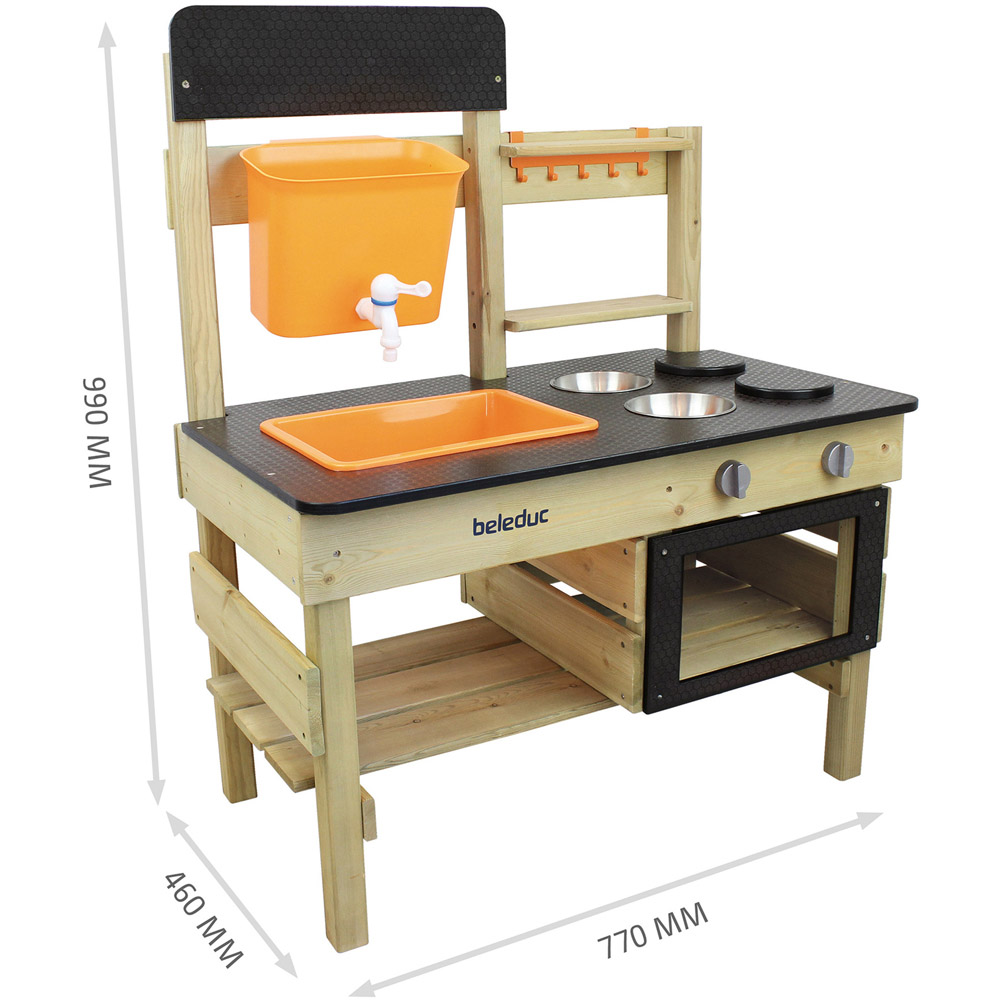Beleduc Children's Outdoor Kitchen Playset with Fillable Tank and Sink Image 9