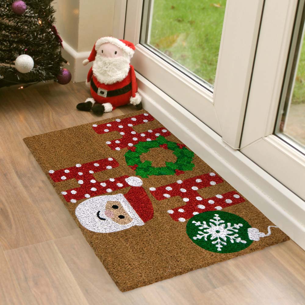 JVL Festive Christmas Ho Ho Ho Latex Backed Coir Doormat 40 x 58cm Image 8