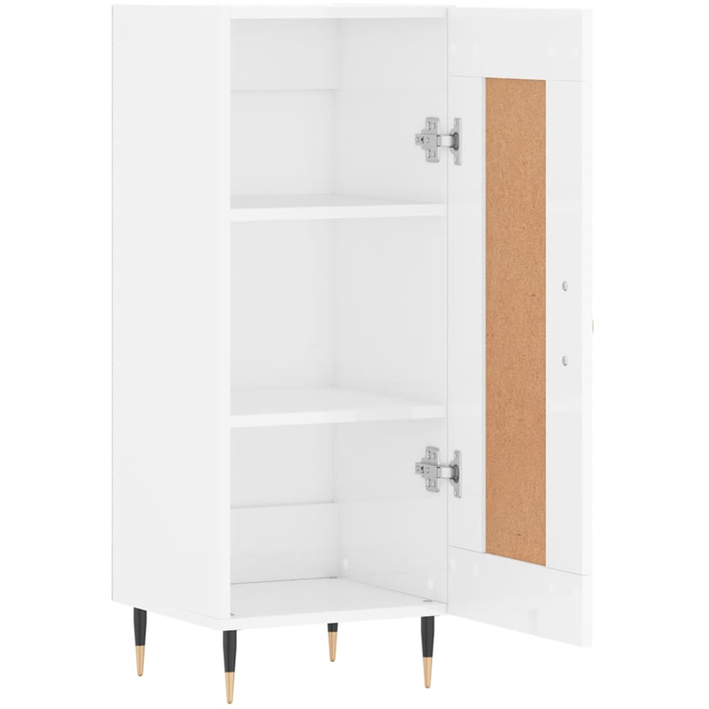 vidaXL Single Door High Gloss White Sideboard Image 6