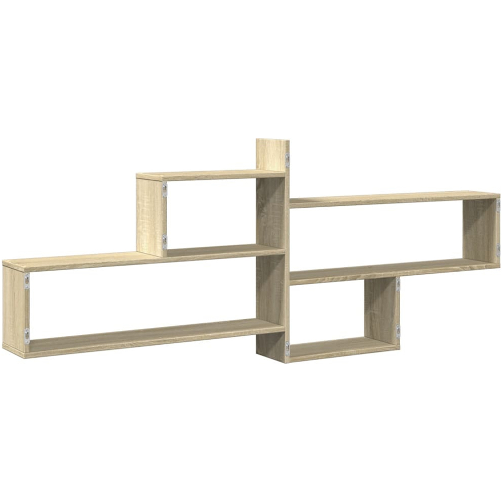 vidaXL 4 Open Compartment Sonoma Oak Wall Shelf Image 5
