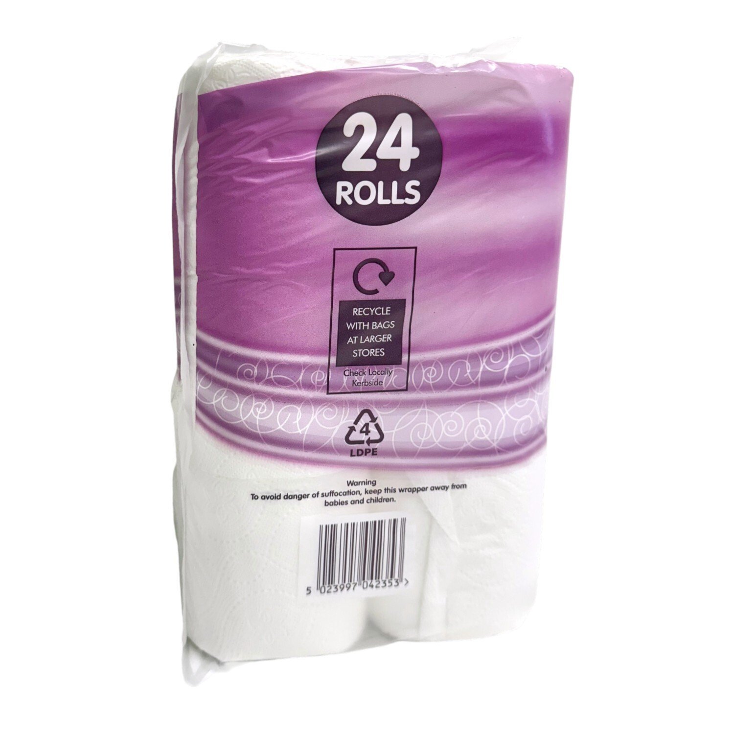 Pack of 24 Gentille Quilted Toilet Tissue Rolls - White Image 3