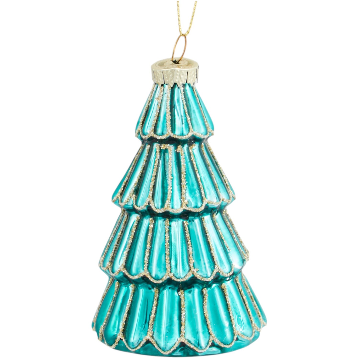 Glass Glitter Tree Hanging Decoration Image 2