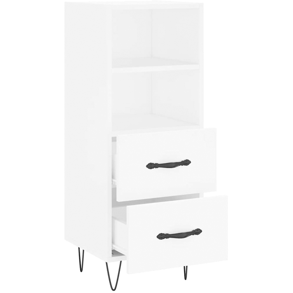 vidaXL 2 Door 2 Shelf White Sideboard Image 5