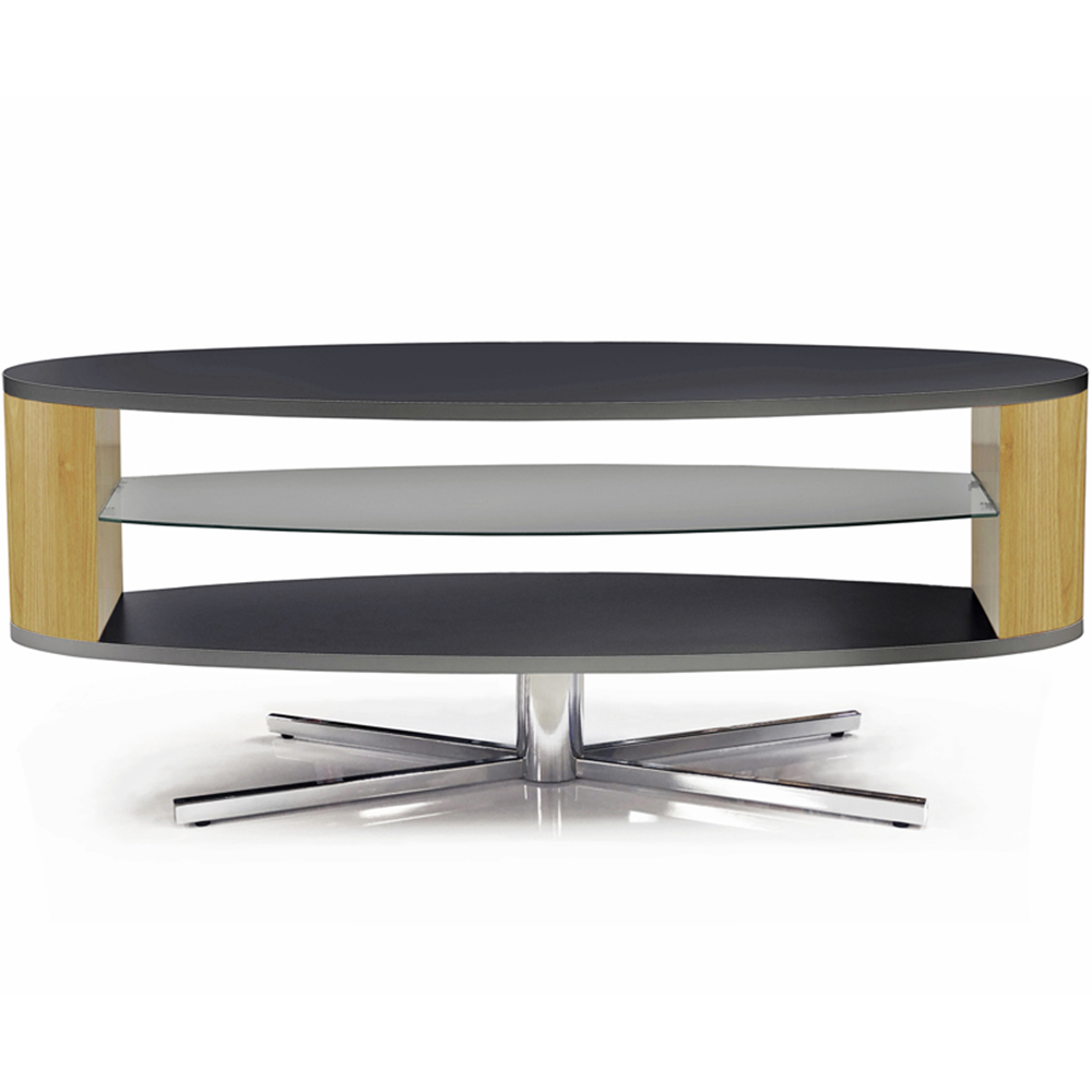 MDA Designs Orbit 2 Shelf Black and Oak TV Cabinet Image 3