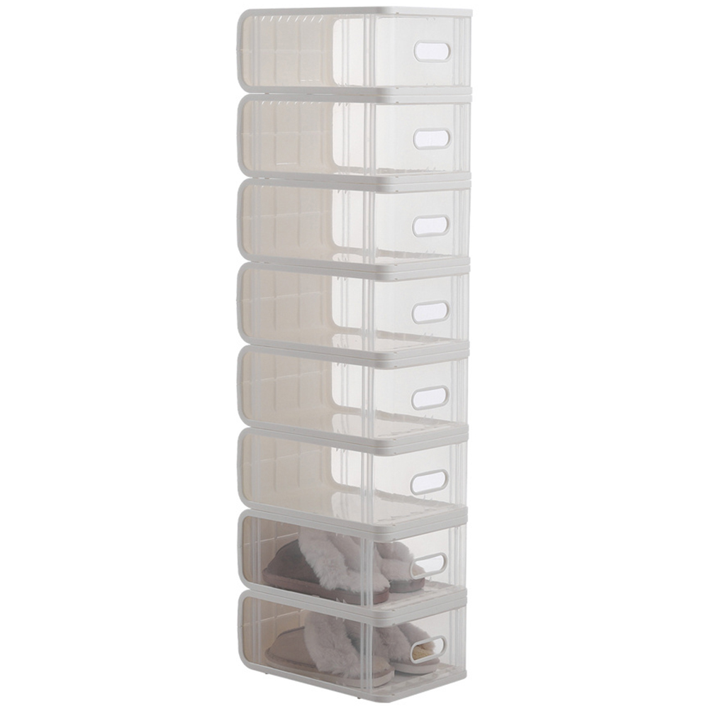 H&O Direct 8 Tier Transparent Shoe Storage Box Image 3