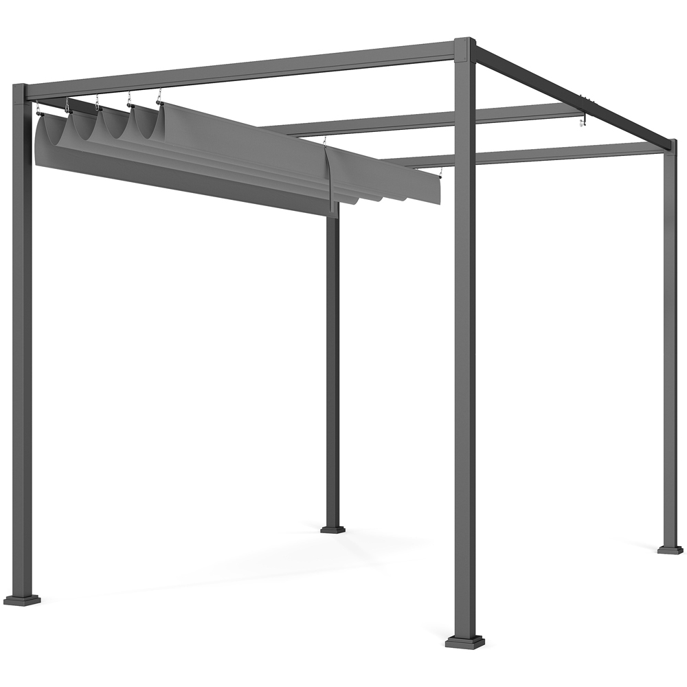 Outsunny 3 x 2m Grey Steel Frame Retractable Roof Pergola Image 2