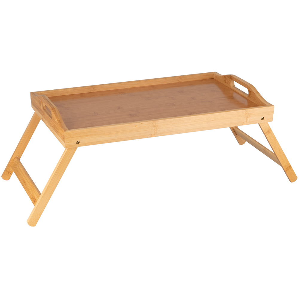 Rectangular Bamboo Bed Tray with Folding Legs Image 1